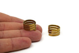 Brass Ring Wire - 6 Raw Brass Ring Settings (15-16mm) Mn79
