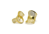 Brass Cage Ring, Raw Brass Adjustable Cage Rings Brc243--N0083
