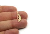 Custom Leaf Charms for Jewelry Making, Personalized Brass, Copper, Stainless Steel Plant Pendant with 1 Loop, Nature (25x7mm) SMP3237