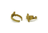 Brass State Ring, 2 Raw Brass Adjustable Texas State Rings N0072