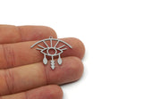 Steel Eye Charm, 8 Stainless Steel Eye Charms With 1 Loop, Findings (30x30x0.80mm) SMP3071