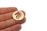 Brass Round Charm, 4 Raw Brass Horse Patterned Charms With 1 Hole, For Jewelry Making (30x0.60mm) SMP2987