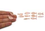 Copper Fish Charm, Raw Copper Fish Charms, Blanks, Findings SMP3089