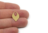 Brass Leaf Charm, 12 Raw Brass Leaf Charms Without Hole, Findings (22x13x0.60mm) D873