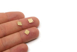 Brass Diamond Charm, 24 Raw Brass Diamond Charms With 1 Hole, Findings (9x7.5x0.40mm) F021