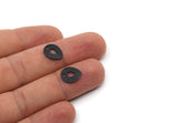 Black Drop Charm, 24 Oxidized Black Brass Drop Charms With 1 Hole (12x0.70mm) M01535