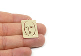 Customized Geometric Charm, For Jewelry Making Brass/Steel/Copper Rectangle Face Charm With 1 Loop, Personalized Jewelry (32x21mm) SMP3188