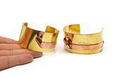 Brass Copper Bracelet, Raw Brass And Copper Cuff Bracelet Bangle (150x35x0.80mm) T113