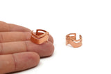 Copper Chevron Ring - 5 Raw Copper Chevron Adjustable Ring Settings - 16-17mm / 23 Gauge Mn90