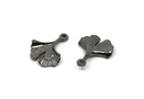 Gunmetal Ginkgo Pendant, 4 Gunmetal Plated Brass Ginkgo Leaf Charms (18x15mm) N0443