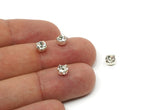 12 Crystal Rhinestone Beads With 4 Holes Brass Setting for SS24, Charms, Pendants, Earrings - 5.3mm SS24 D1752