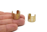 Adjustable Ring Setting - 5 Raw Brass Adjustable Ring Settings - 16-17mm / 23 Gauge Mn09