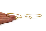 Elegant Thin Cuff, 4 Raw Brass Textured Wire Bracelet Bangle T112