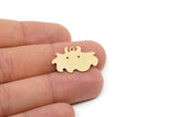 Brass Charm, 6 Raw Brass, Brass Pendants, Charm Pendants, Brass Charms With 1 Loop (16x25x0.60mm) SMP2721