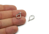 Silver Drop Setting, 12 Silver Tone Drop Shaped Settings With 1 Loop and 1 Pad Setting (18x11x4mm) E164