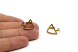 Open Triangle Ring - 5 Raw Brass Triangle Rings - (16-17mm) Mn77