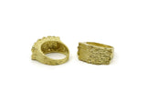 Smooth Band Ring, Raw Brass Smooth Band Wide Ring Settings N0011