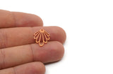 Copper Leaf Charm, 6 Raw Copper Flower Charms With 1 Hole, Findings (19x14x0.80mm) SMP2794