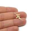 Custom Leaf Charms for Jewelry Making, Personalized Brass, Copper, Stainless Steel Branch Pendant With 1 Loop, Nature (25x13mm) SMP3144