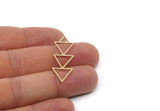 Brass Triangle Charm, 4 Raw Brass Triangle Charms, Geometric Findings (39x13x0.80mm) SMP3037