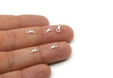 Silver Chain Connector, 100 Antique Silver Plated Brass Chain Connector Findings (9x3mm) Brs 186 A0236