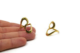 Brass Boho Ring - 4 Raw Brass Chic Rings - (20mm) Mn60