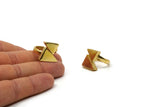 Raw Brass Triangle Ring, Boho Ring, Ethnic Ring, Triangle Ring U055