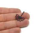 Black Flower Charm, 8 Oxidized Black Brass Flower Charms With 1 Loop, Charm Pendants (30x23x0.80mm) SMP1920 A6898