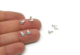 12 Antique Silver Plated Brass Turquoise Crystal Swarovski 6.5mm Rivet Studs Y273