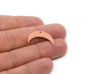 Copper Moon Charm, 6 Raw Copper Crescent Moon Charms With 1 Hole, Findings (25x6.5x0.80mm) SMP2908