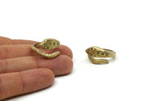 Brass Snake Ring, Raw Brass Snake Shaped Adjustable Ring Settings (18mm) SY0030
