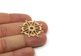 Brass Star Charm, Raw Brass Eight-Pointed Star Shaped Charms, Pendants, Findings, Customized Jewelry (31x29x0.60mm) SMP3222