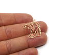 Brass Horse Charm, 4 Raw Brass Horse Charms, For Jewelry Making (31x23x0.60mm) SMP3001