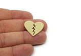 Brass Heart Blank, Raw Brass Heart Blanks, Stamping Blanks, Customized Parts For Jewelry (25x24x0.60mm) SMP3202