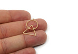 Brass Round Charm, Raw Brass Triangle Charms With 1 Loop, Geometric Findings (25x17x0.80mm) SMP3302