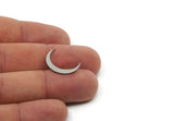 Steel Moon Blank, Stainless Steel Crescent Moon Shaped Blanks, Findings (18.5x3x0.80mm) A4972 SY0389