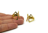 Brass Ring, 2 Raw Brass Adjustable Ring N0218