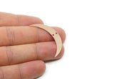 Copper Moon Charm, Raw Copper Crescent Moon Charms With 2 Holes, Findings (42x7x0.80mm) SMP3338