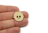 Customized Charm, For Jewelry Making Brass/Steel/Copper Geometric Shaped Face Charm With 1 Hole, Personalized Jewelry (25x22mm) SMP3182