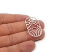 Silver Oval Charm, 2 Antique Silver Plated Brass Rising Sun And Mount Patterned Oval Shaped Charms With 1 Loop (42x21x0.60mm) SMP0576 SY0325