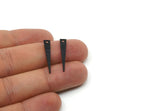 Black Triangle Charm, 24 Textured Oxidized Black Brass Tiny Triangle Charms With 1 Hole, Findings (26x4.5x0.80mm) M137
