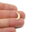 Moon Blank, Raw Brass/Stainless Steel/Raw Copper Crescent Moon Blanks, Findings (16.5x4.5x0.80mm) SMP3366