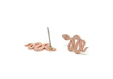 Copper Snake Earring, 8 Raw Copper Snake Stud Earrings (18x8x0.80mm) SY0417
