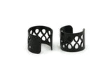 Black Boho Ring, 4 Oxidized Brass Black Adjustable Ring Settings - 16-17mm / 23 Gauge Mn25 S682