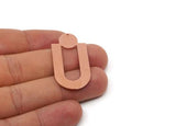 Copper D Charm, Raw Copper D Shaped Charms With 1 Hole, Earring Findings (22/26/30x0.80mm) SMP2859