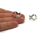 Silver Chevron Ring, 4 Silver Tone Adjustable Chevron Ring E638 H0613