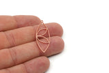 Copper Marquise Charm, 4 Raw Copper Marquise Charms With 1 Loop, Earrings, Pendants (40x14x0.80mm) SMP2905