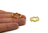 Brass Wavy Ring, 2 Raw Brass Wavy Rings (18mm) N0357
