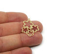 Brass Flower Charm, Raw Brass Flower Charms With 1 Loop, Charm Pendants, Earring Findings (30x22.5x0.60mm) SMP3304