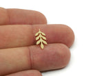Brass Leaf Blank, Raw Brass Branch Blanks, For Stud Earrings (18x7x0.80mm) SMP3204